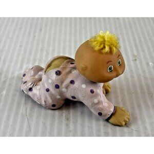Vintage 1980's Cabbage Patch Kids Mini Figure PVC Figurine Baby Yarn Hair